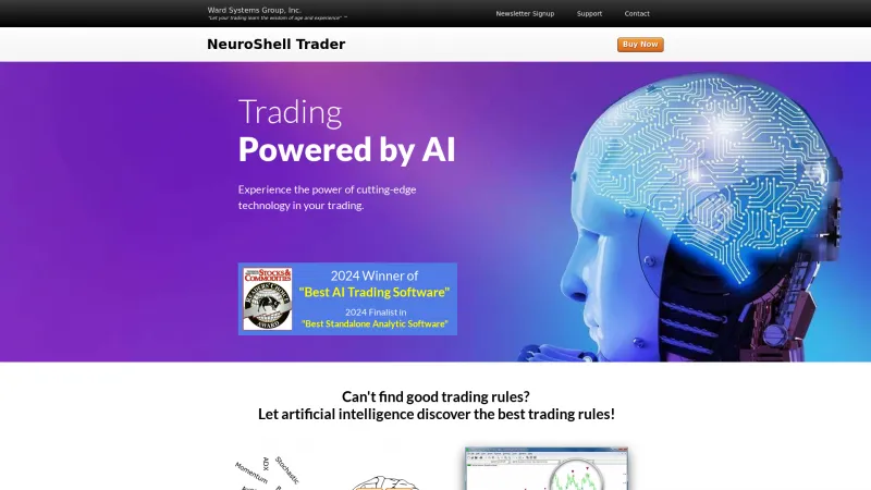 Homepage of NeuroShell Trader