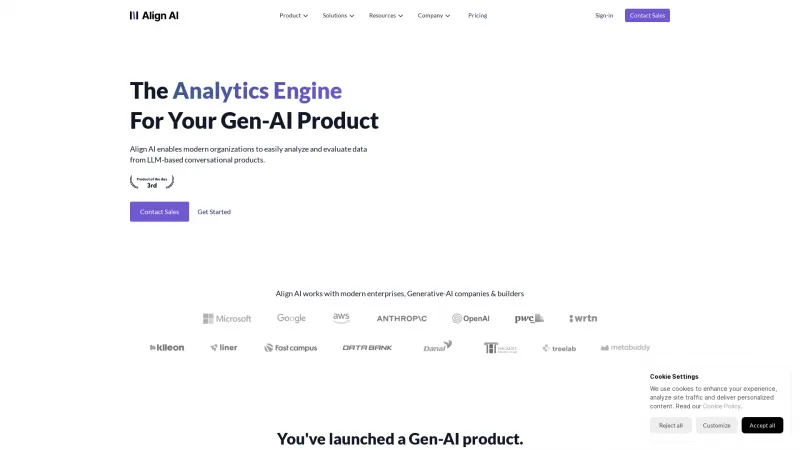 Homepage of Align AI