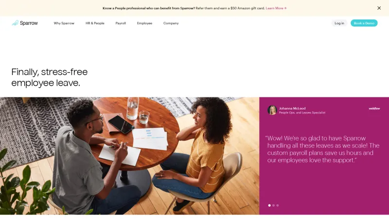 Homepage of Sparrow