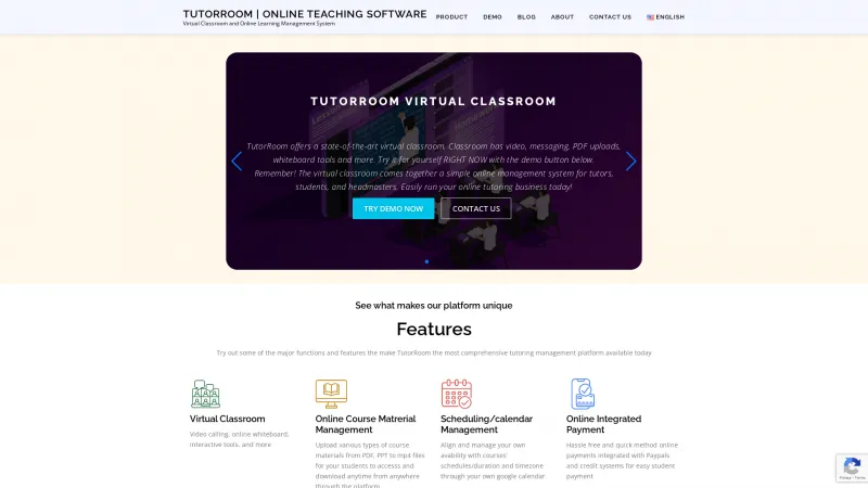 Homepage of TutorRoom