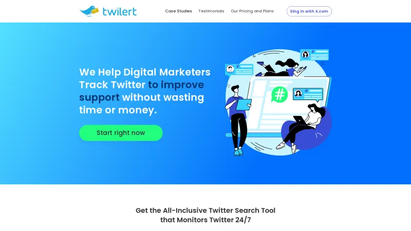 Homepage of Twilert