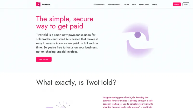 Homepage of TwoHold