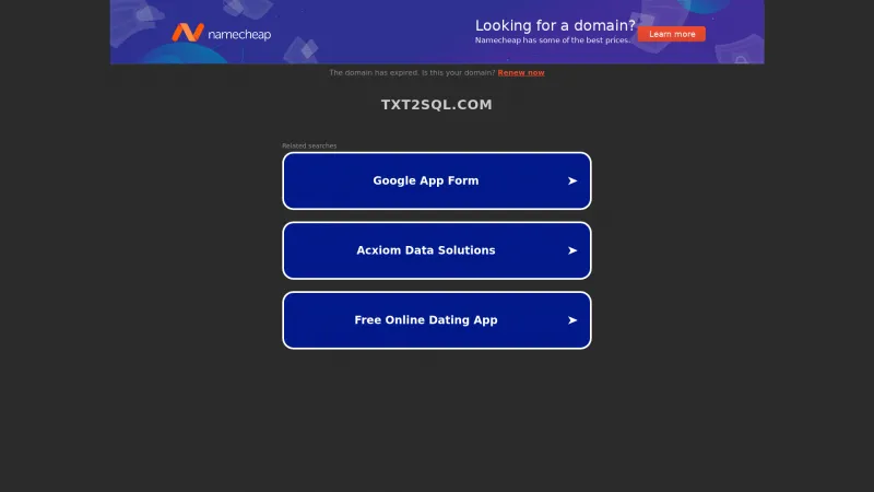 Homepage of Txt2SQL