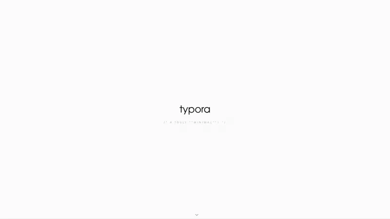 Homepage of Typora