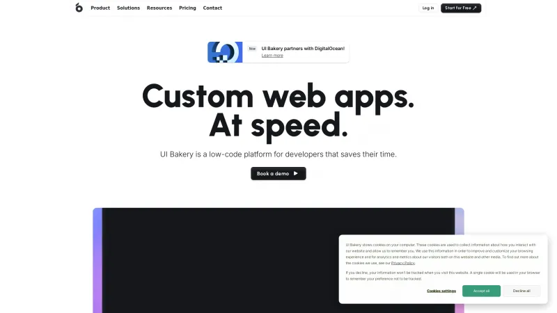 Homepage of UI Bakery