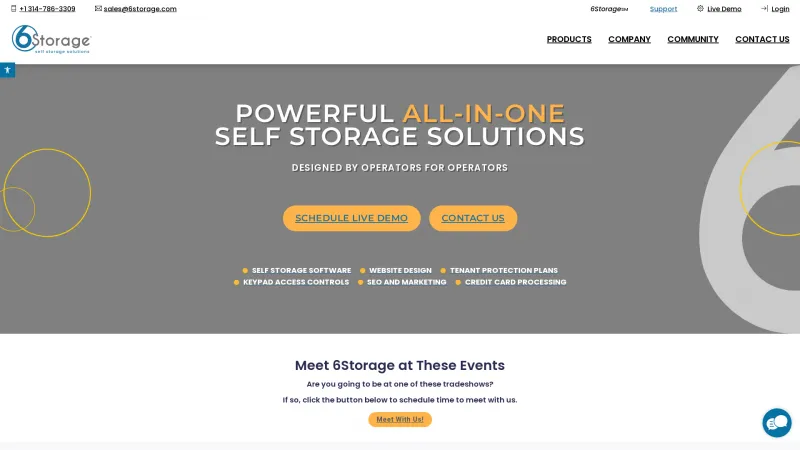 Homepage of 6Storage