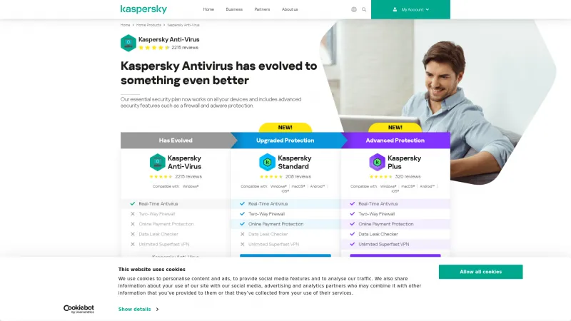 Homepage of Kaspersky Anti-Virus