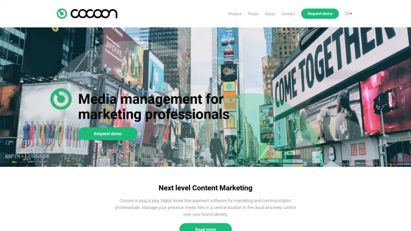 Homepage of Cocoon Media Management