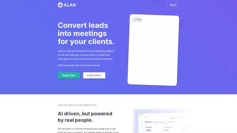 Homepage of ALAN