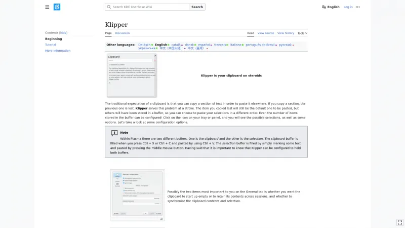 Homepage of Klipper