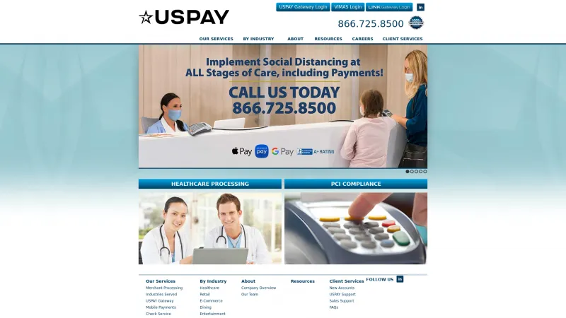 Homepage of USPAY Gateway