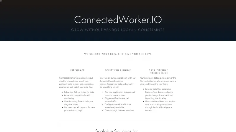 Homepage of ConnectedWorker.io