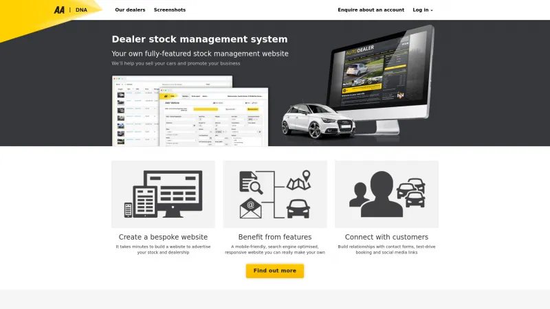 Homepage of AA Cars DNA