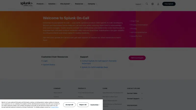 Homepage of Splunk On-Call