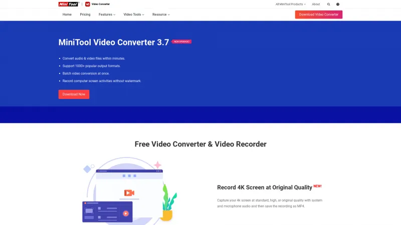 Homepage of MiniTool Video Converter