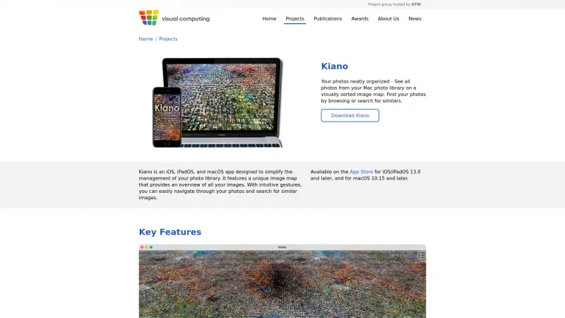 Homepage of Kiano