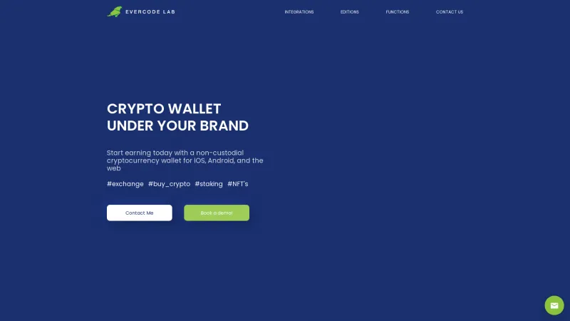 Homepage of Evercode White Label Wallet