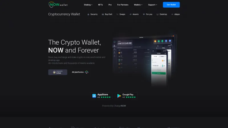 Homepage of NOW Wallet