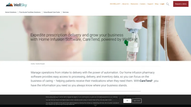 Homepage of CareTend, powered by WellSky