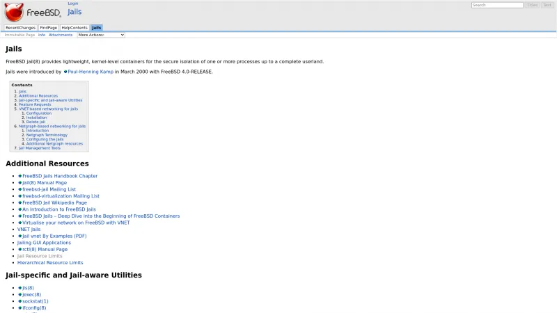 Homepage of FreeBSD Jails