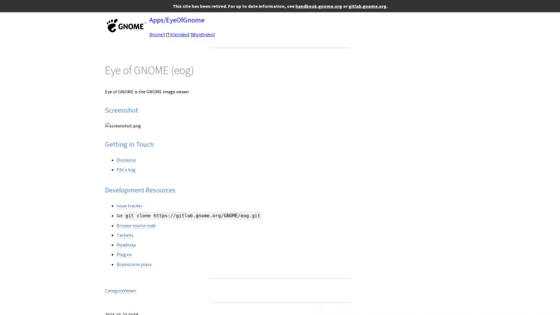 Homepage of Eye Of Gnome