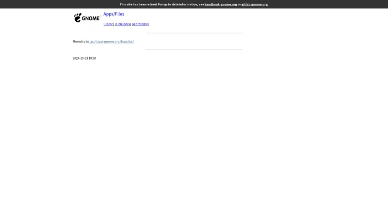 Homepage of GNOME Files