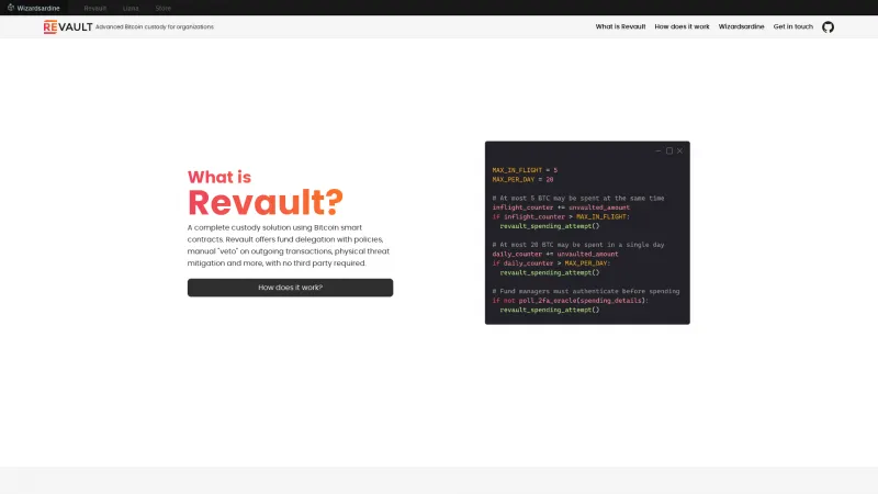 Homepage of Revault