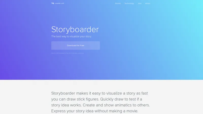 Homepage of Storyboarder