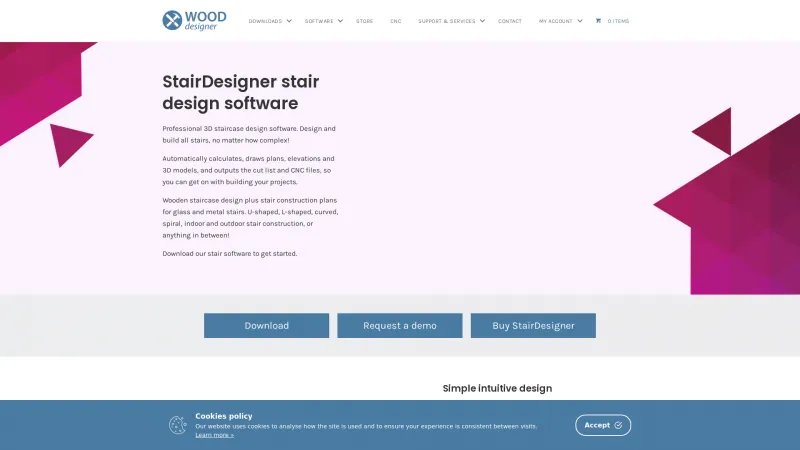 Homepage of StairDesigner