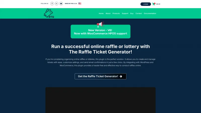 Homepage of Raffle Ticket Generator