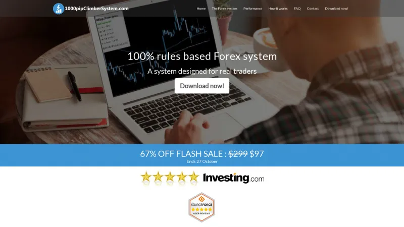 Homepage of 1000pip Climber Forex Robot