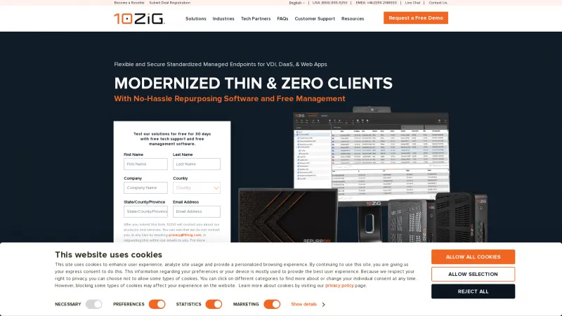 Homepage of 10ZiG Manager