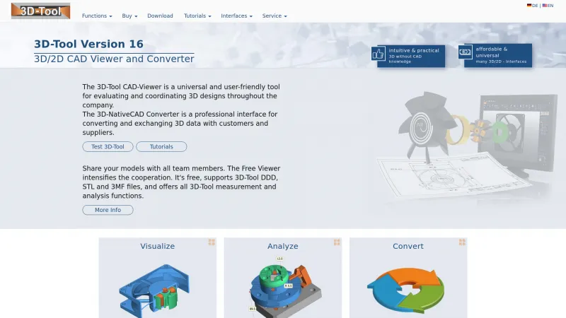 Homepage of 3D-Tool