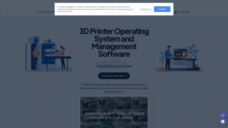 Homepage of 3DPrinterOS