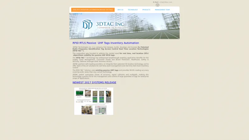 Homepage of 3DTAC