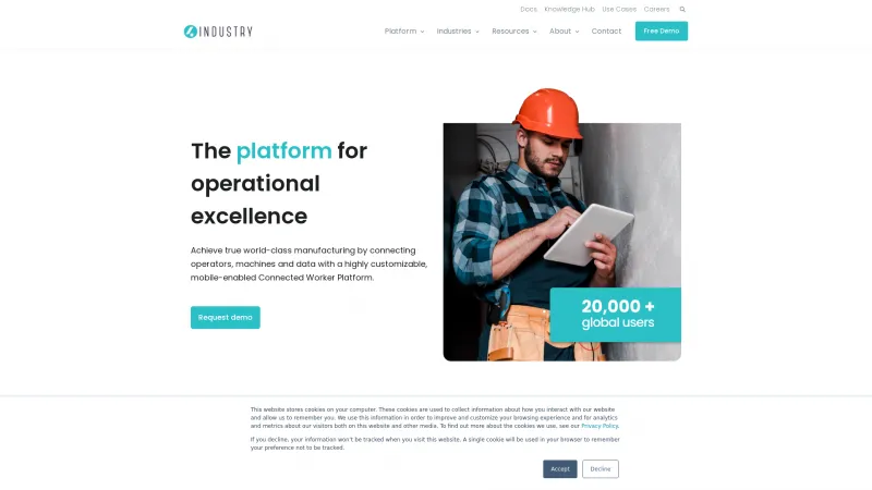 Homepage of 4Industry