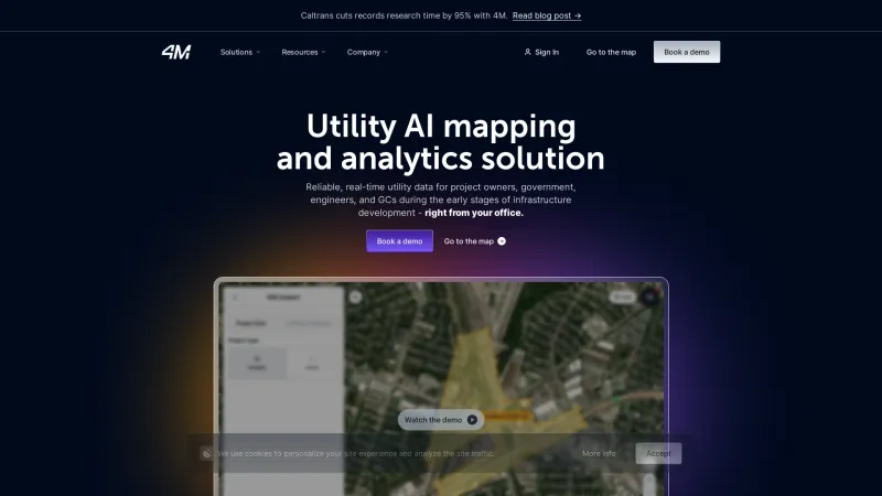 Homepage of 4M Analytics