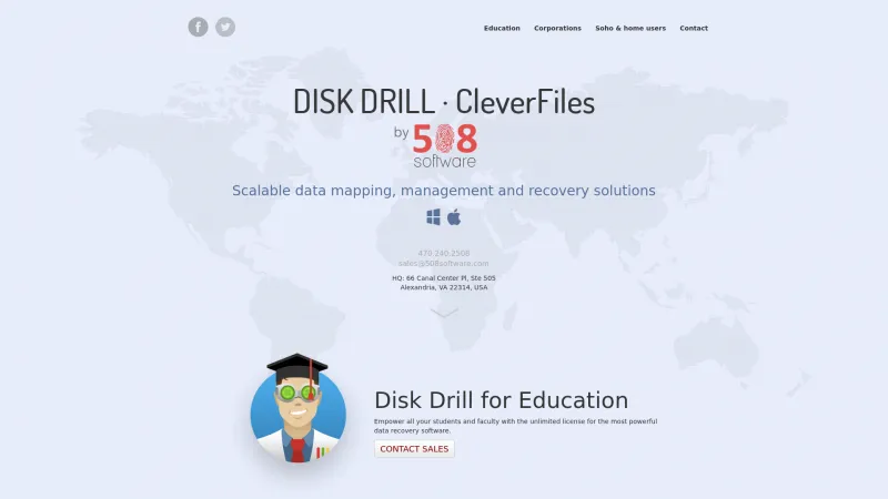 Homepage of Disk Drill