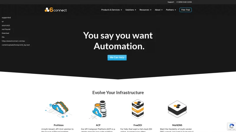 Homepage of 6connect