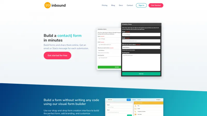 Homepage of 99inbound