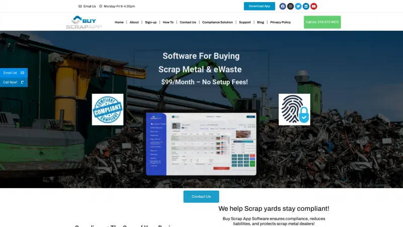 Homepage of BuyScrapApp