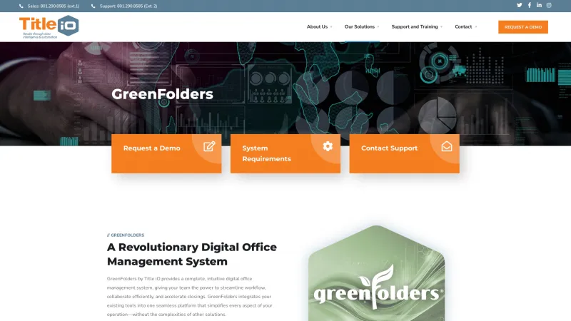 Homepage of GreenFolders Office Desk