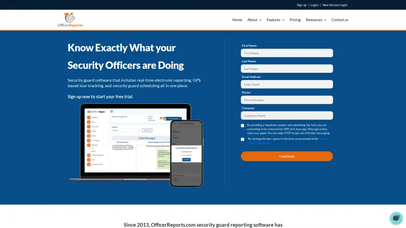 Homepage of OfficerReports.com