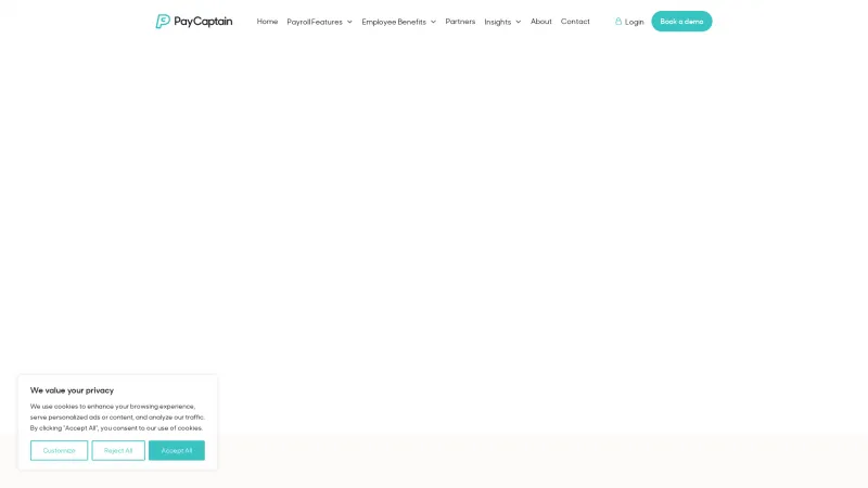 Homepage of PayCaptain