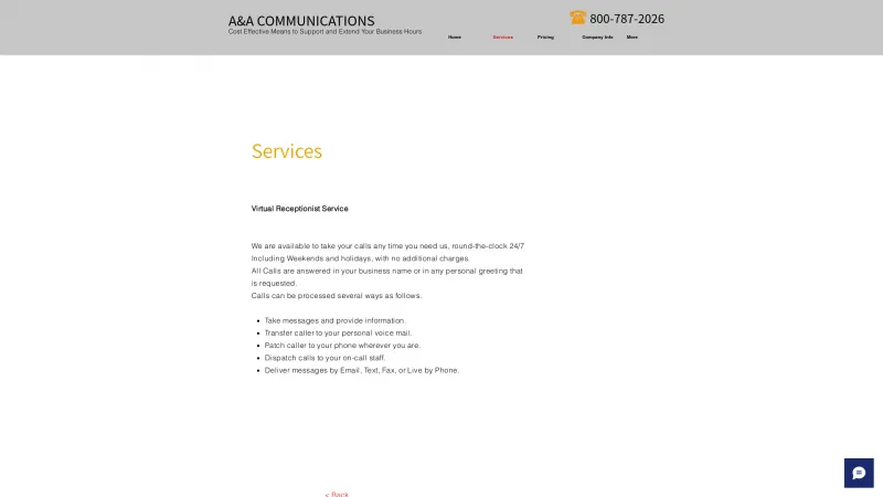 Homepage of A&A Communications