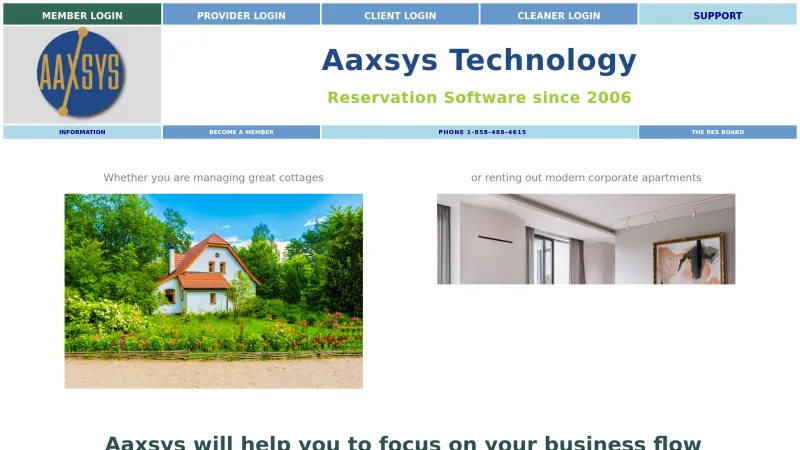 Homepage of Aaxsys Technology