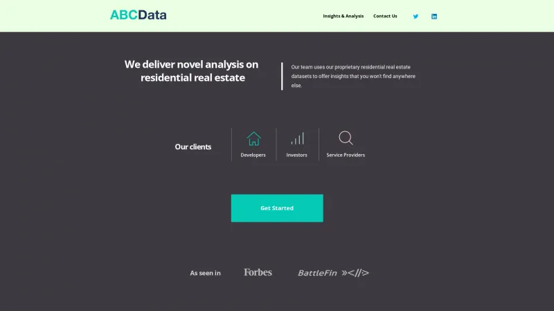 Homepage of ABCData