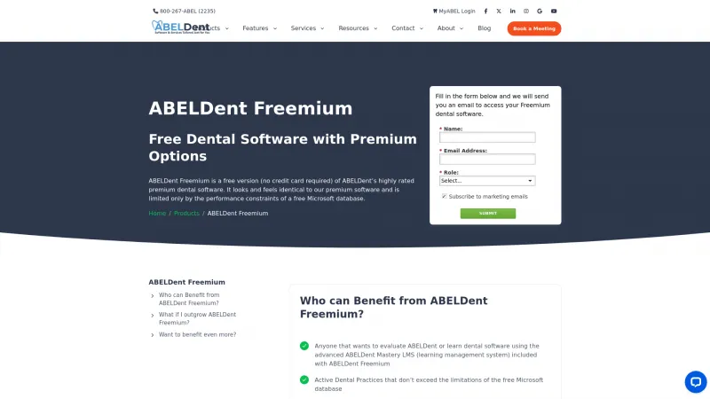 Homepage of ABELDent