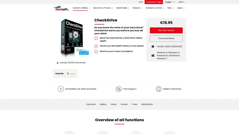 Homepage of CheckDrive