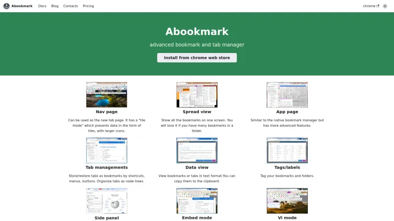 Homepage of Abookmark